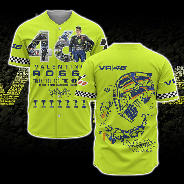 Valentino Rossi Vr46 Baseball Jersey