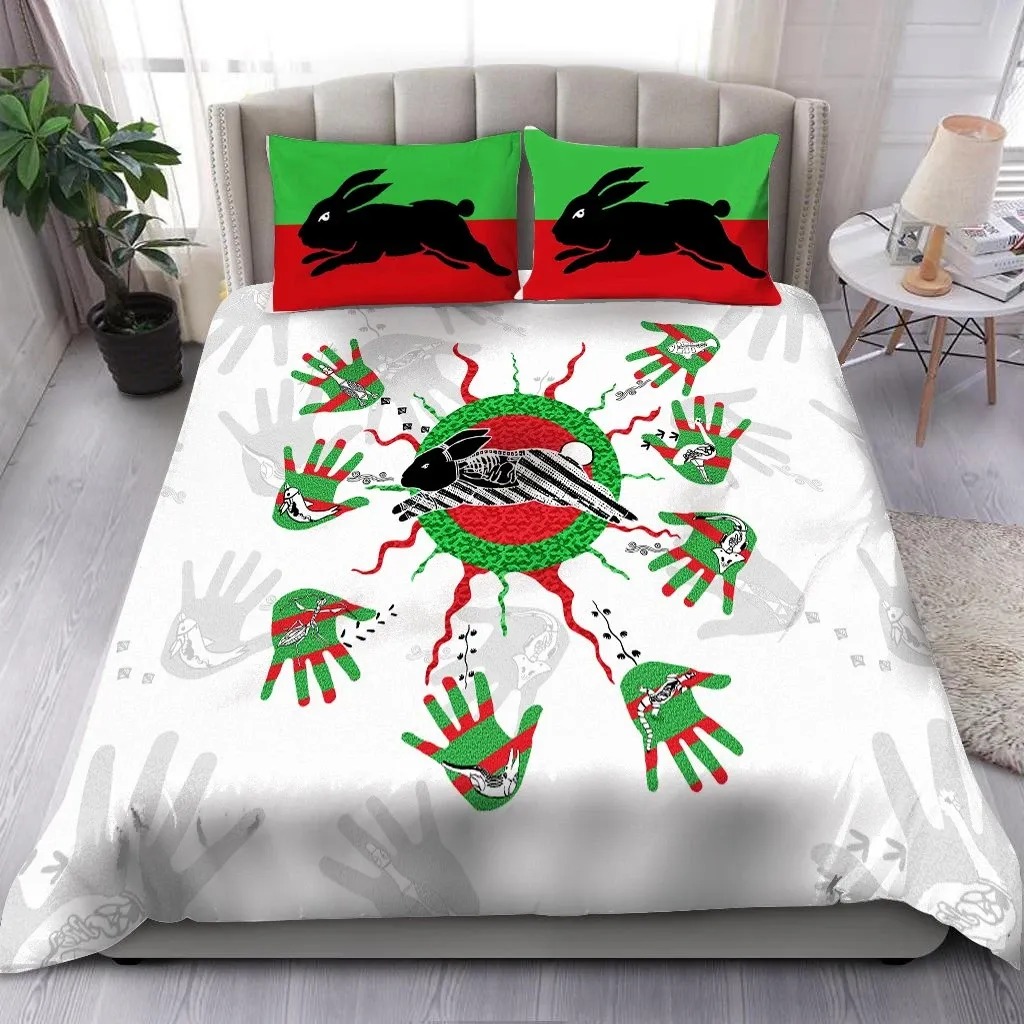 NRL South Sydney Rabbitohs Indigenous Bedding Set - Teasearch3d