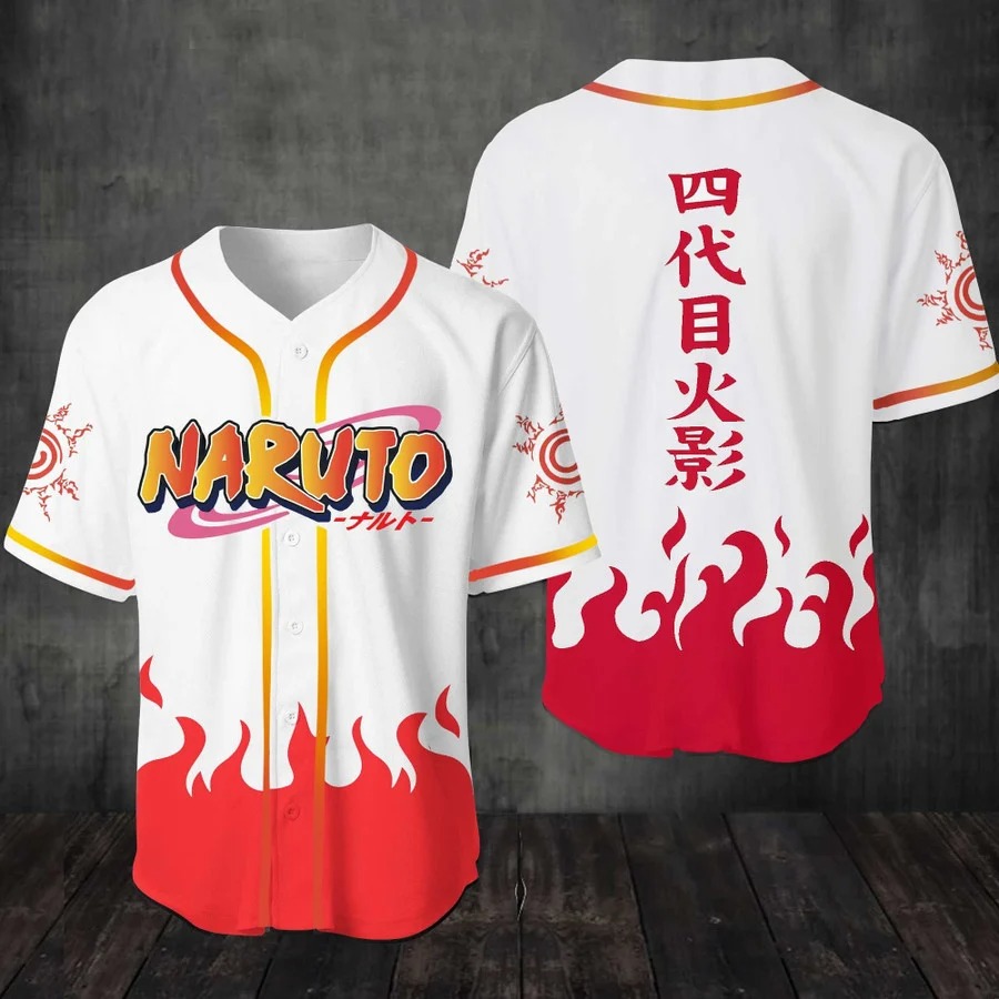 Naruto Konoha Fire of Will Baseball Jersey Shirt - Teasearch3d