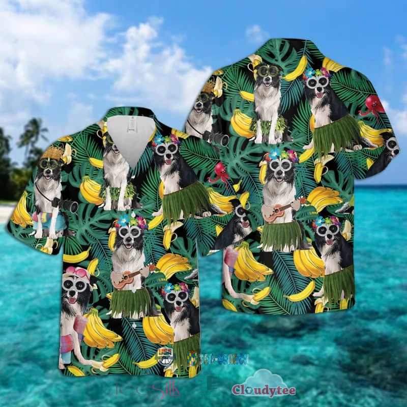 Border Collie Banana Tropical Hawaiian Shirt