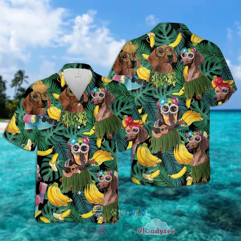 Dachshund Banana Tropical Hawaiian Shirt