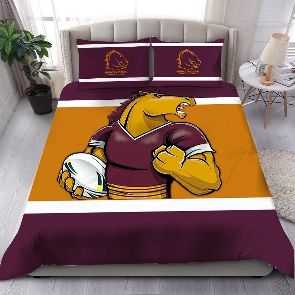 NRL Brisbane Broncos Bedding Set - Teasearch3d