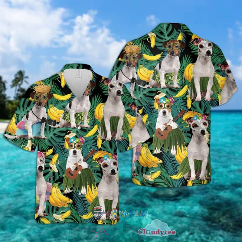 Jack Russell Terrier Banana Tropical Hawaiian Shirt