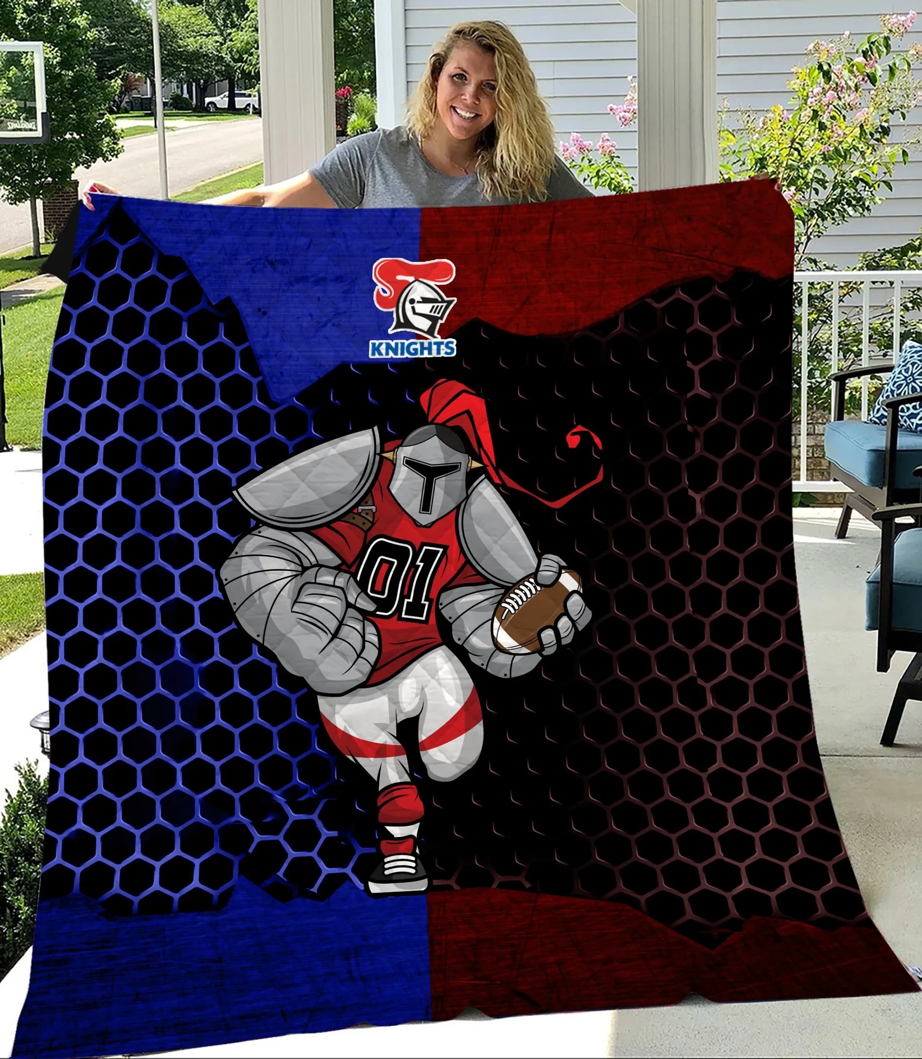 NRL Newcastle Knights Quilt Blanket - Teasearch3d