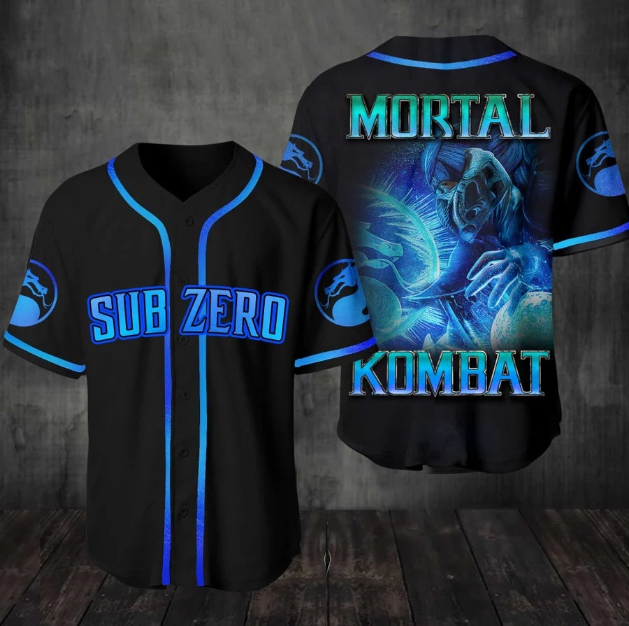 Mortal Kombat Team Sub Zero Baseball Jersey Shirt - Teasearch3d