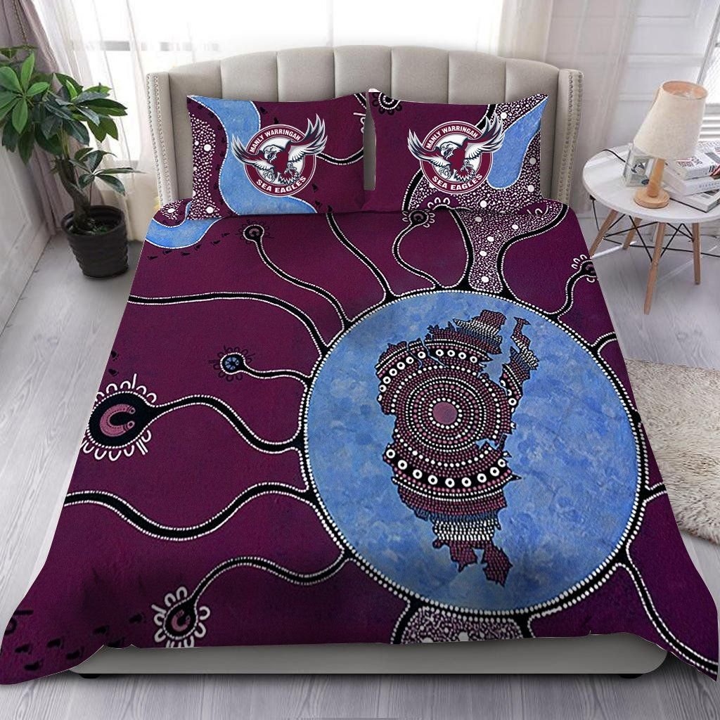 NRL Manly-Warringah Sea Eagles Indigenous Bedding Set - Teasearch3d