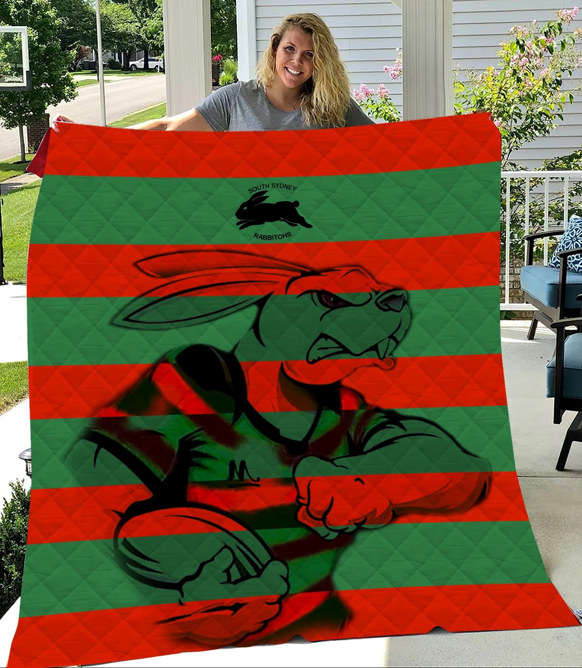 NRL South Sydney Rabbitohs Quilt Blanket - Teasearch3d