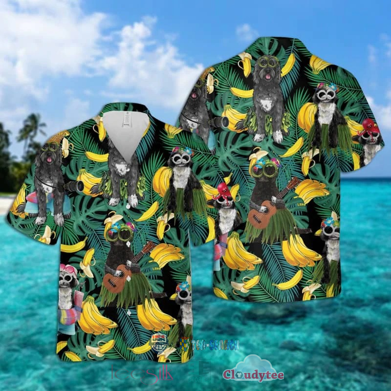 Portuguese Water Dog Banana Tropical Hawaiian Shirt