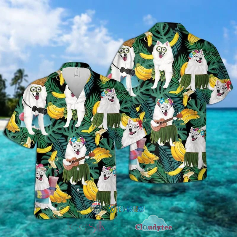 American Eskimo Banana Tropical Hawaiian Shirt