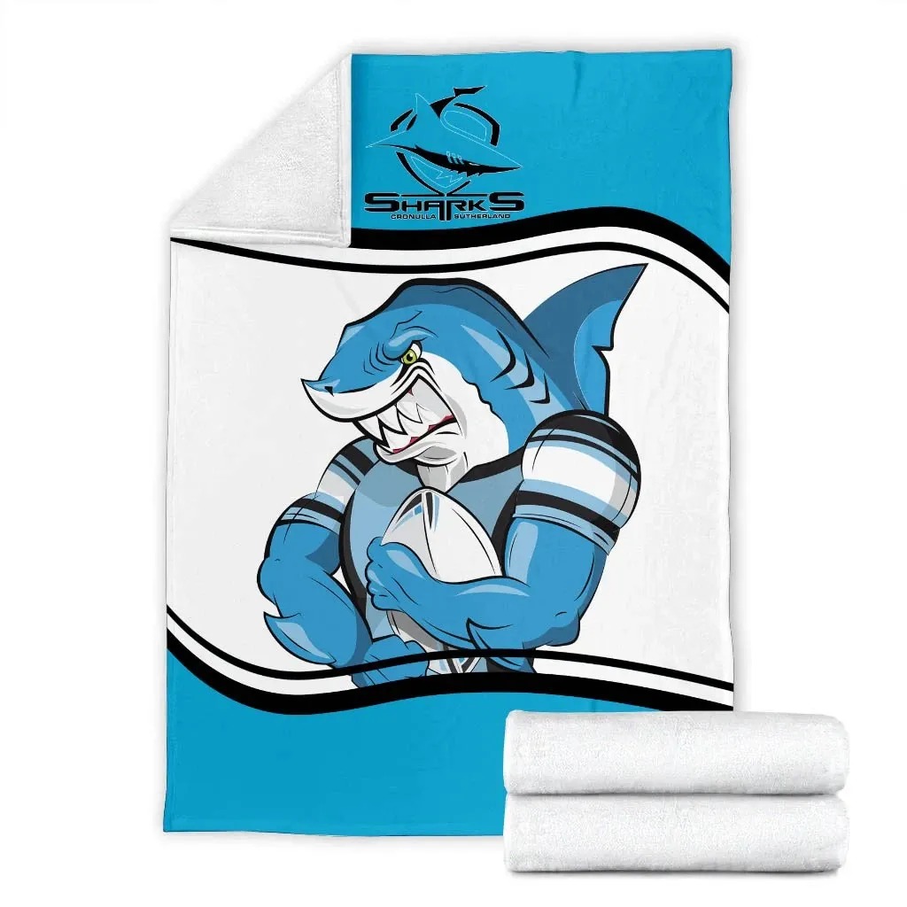 NRL Cronulla-Sutherland Sharks Fleece Blanket - Teasearch3d