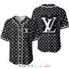 Louis Vuitton Black Baseball Jersey Shirt