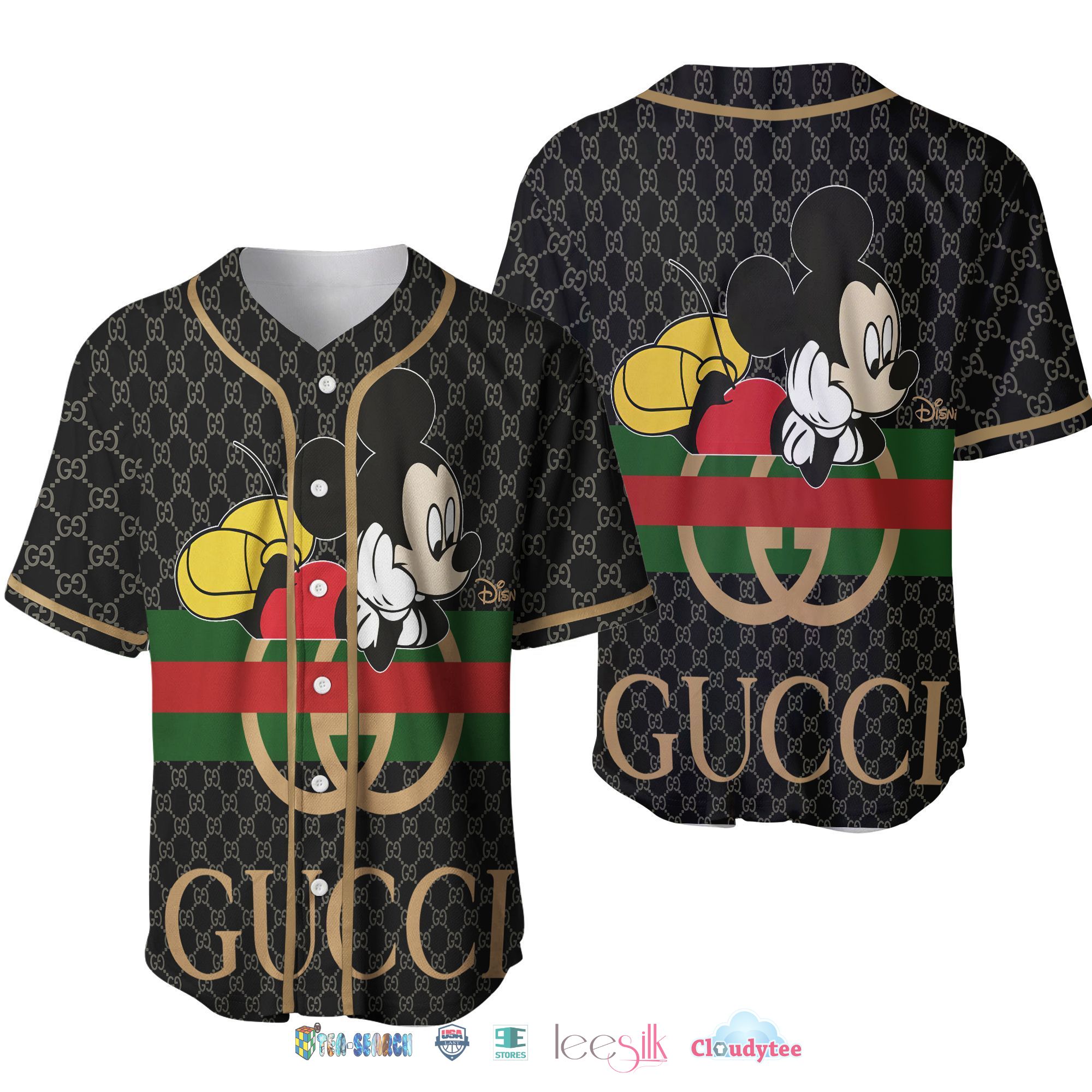 Gucci Mickey Mouse Baseball Jersey Shirt