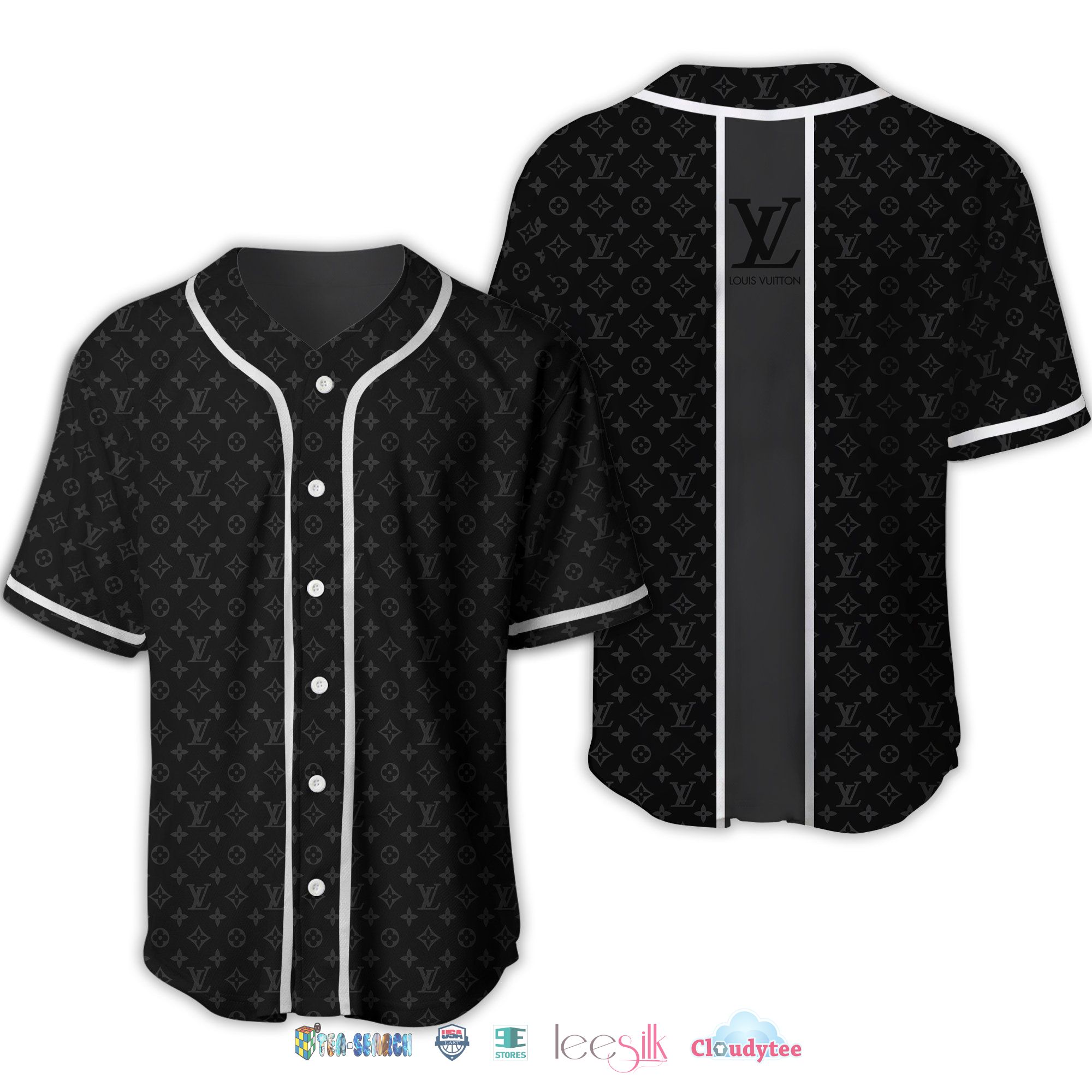 Louis Vuitton Logo Pattern Baseball Jersey Shirt