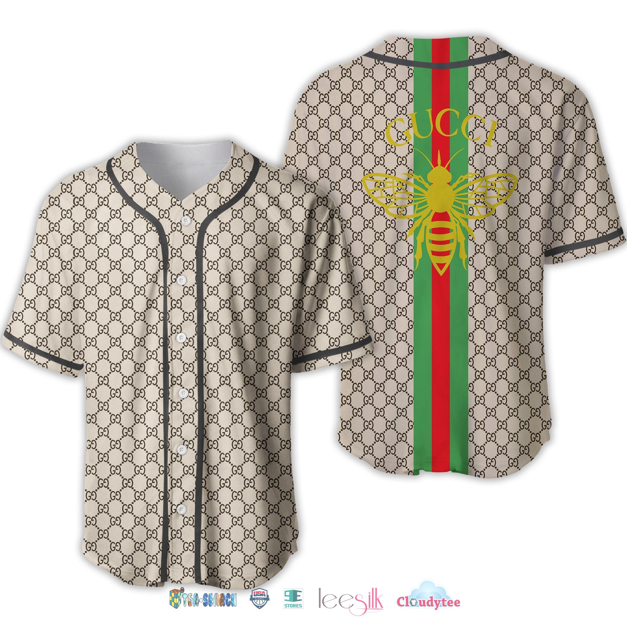 Gucci Bee Logo Baseball Jersey Shirt