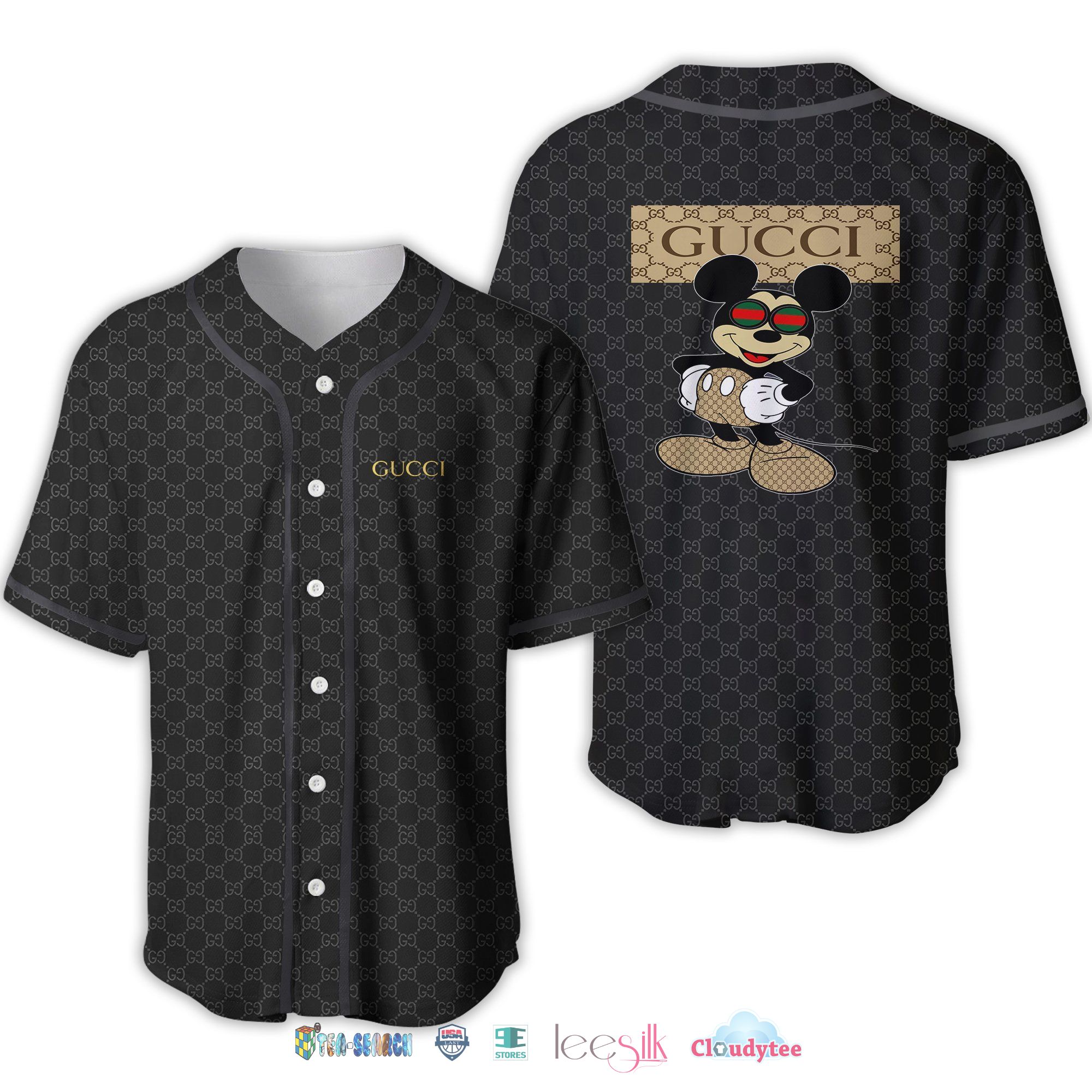 Gucci And Mickey Baseball Jersey Shirt