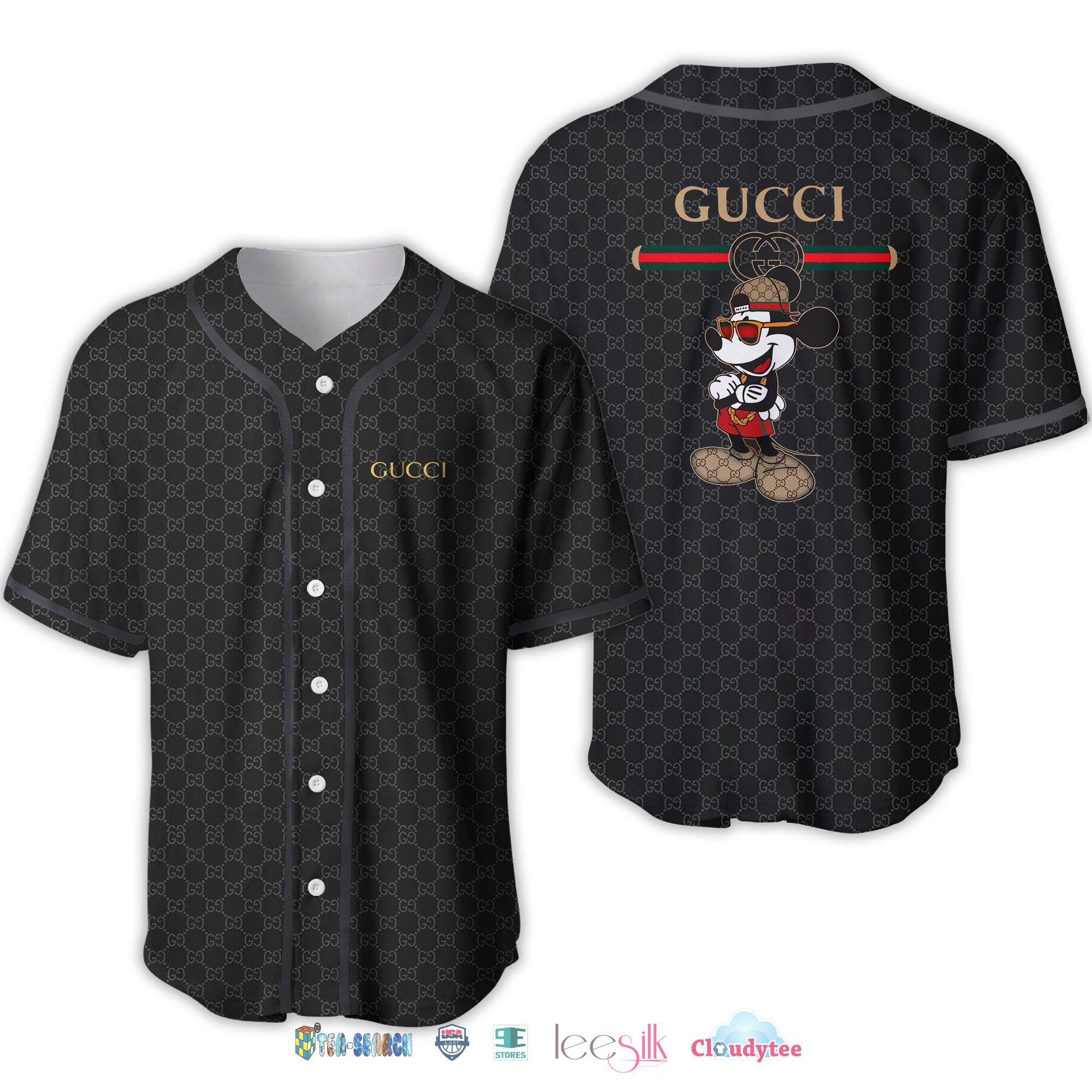 Mickey Mouse x Louis Vuitton Baseball Jersey Shirt