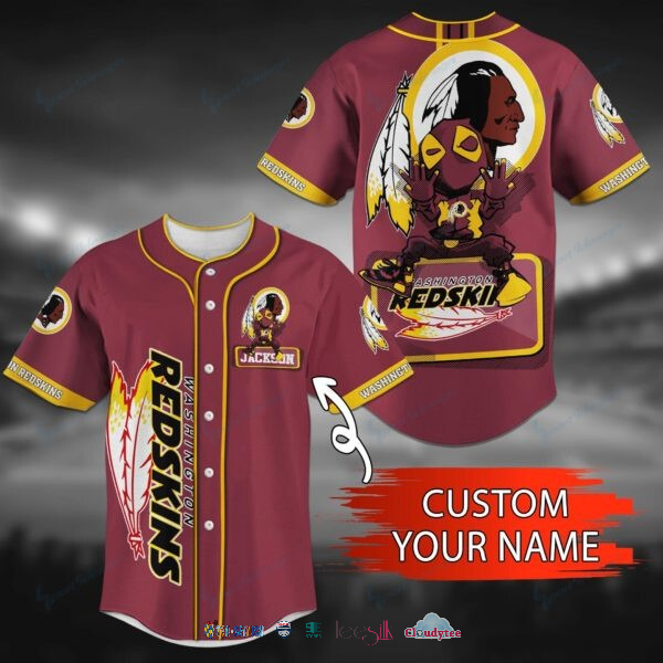 Washington Redskins Deadpool Personalized Baseball Jersey Shirt