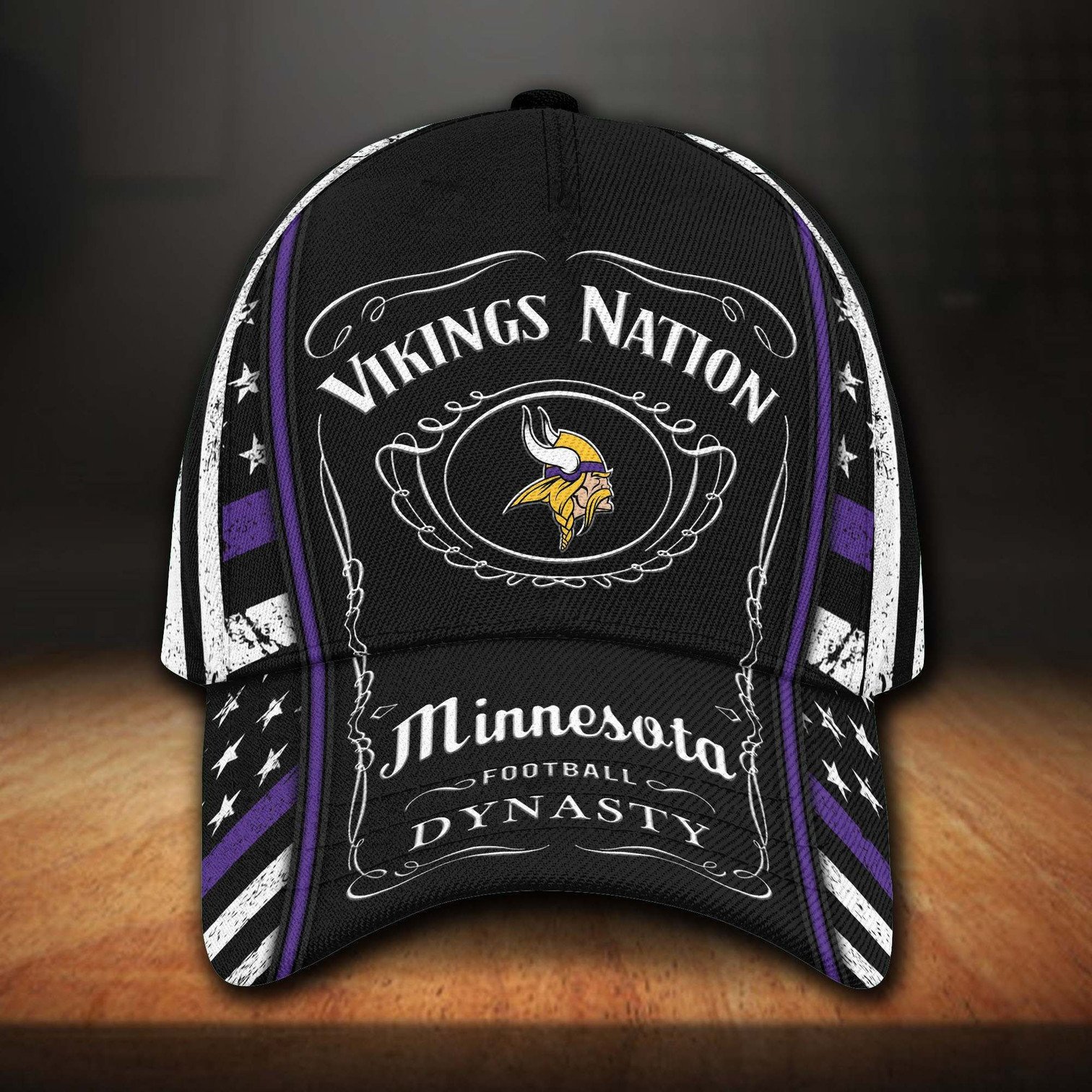 Minnesota Vikings And Jack Daniel Baseball Classic Cap - Teasearch3d