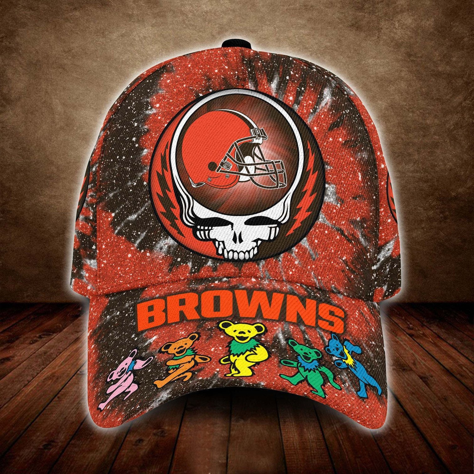 Cleveland Browns And Grateful Dead Band Baseball Classic Cap - Teasearch3d