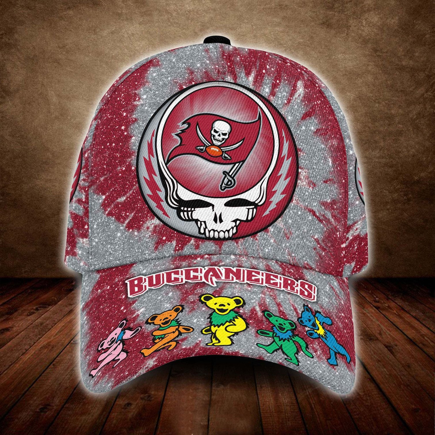 Tampa Bay Buccaneers And Grateful Dead Band Baseball Classic Cap - Teasearch3d