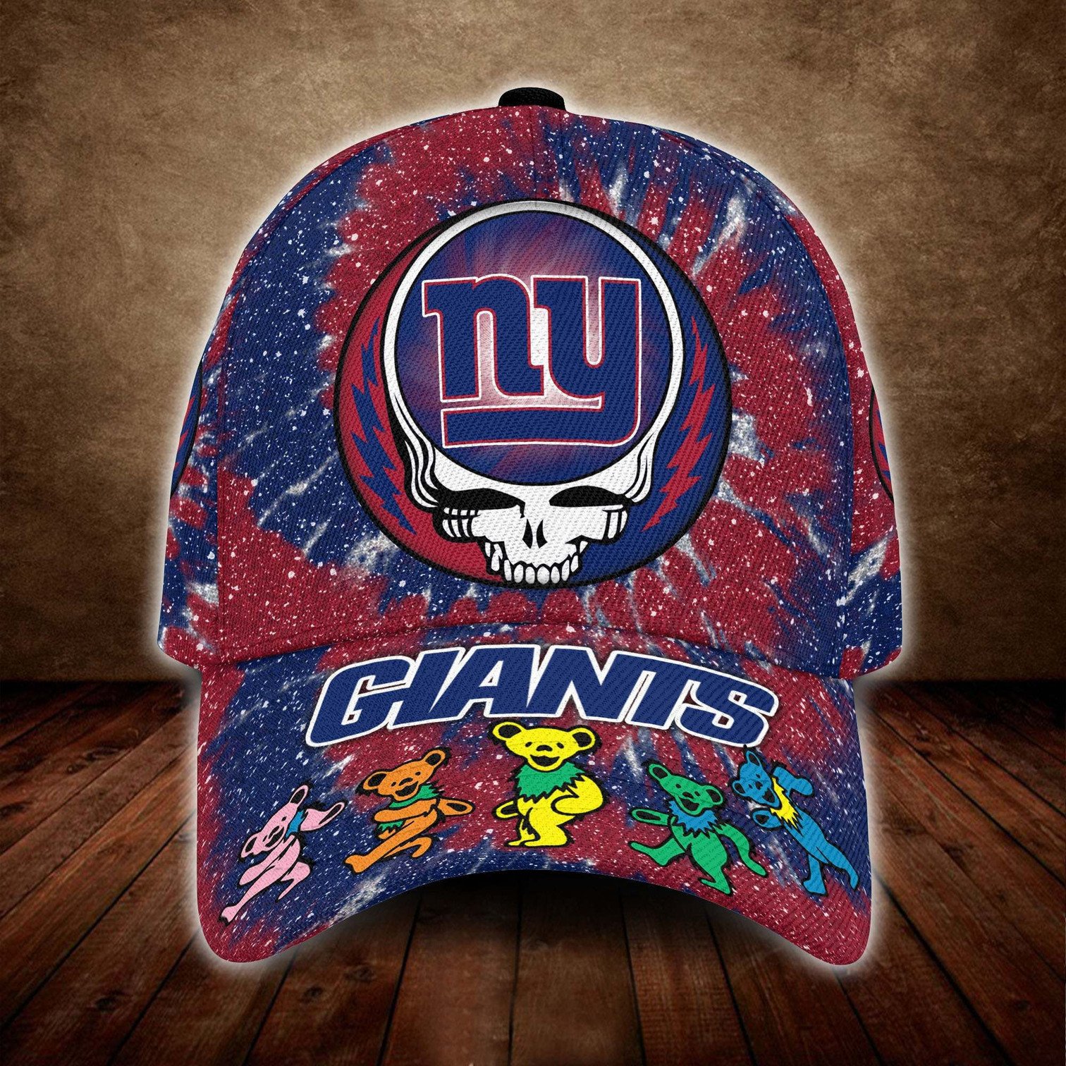 New York Giants And Grateful Dead Band Baseball Classic Cap - Teasearch3d