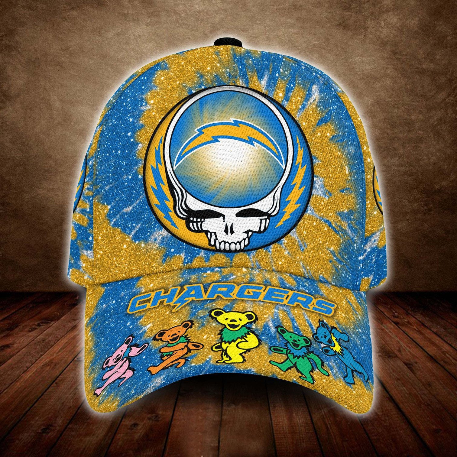 Los Angeles Chargers And Grateful Dead Band Baseball Classic Cap - Teasearch3d