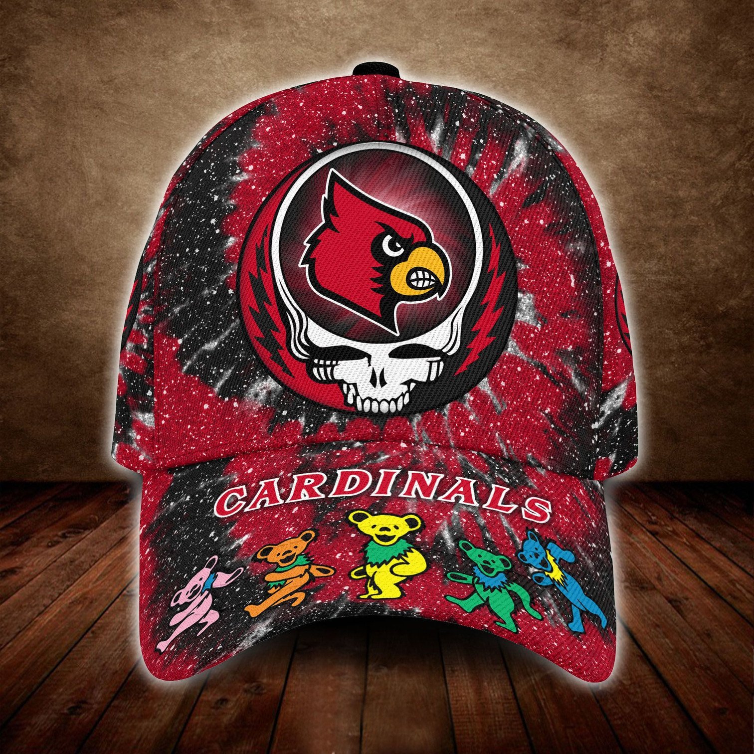 Louisville Cardinals And Grateful Dead Band Baseball Classic Cap - Teasearch3d