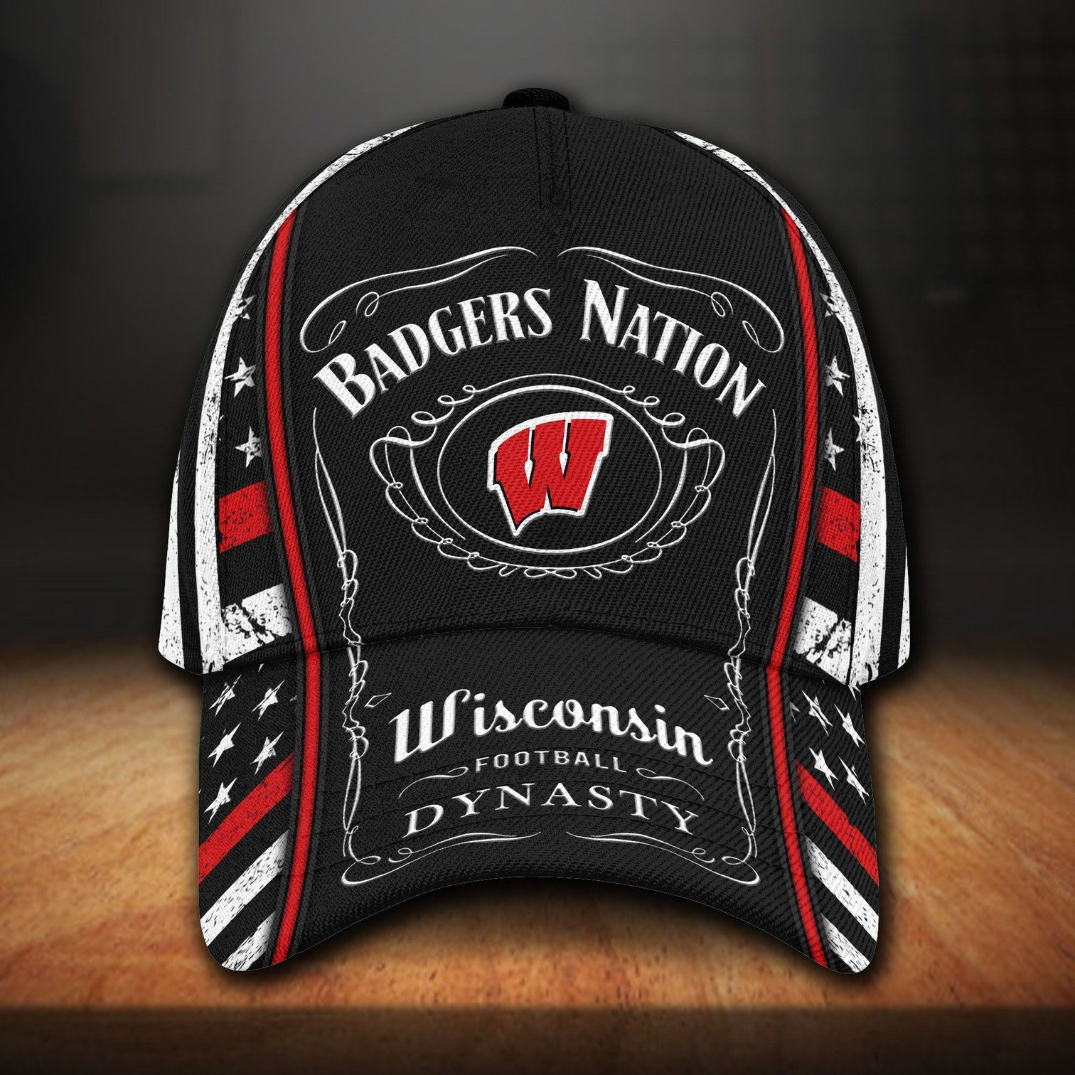 Wisconsin Badgers And Jack Daniel Baseball Classic Cap - Teasearch3d