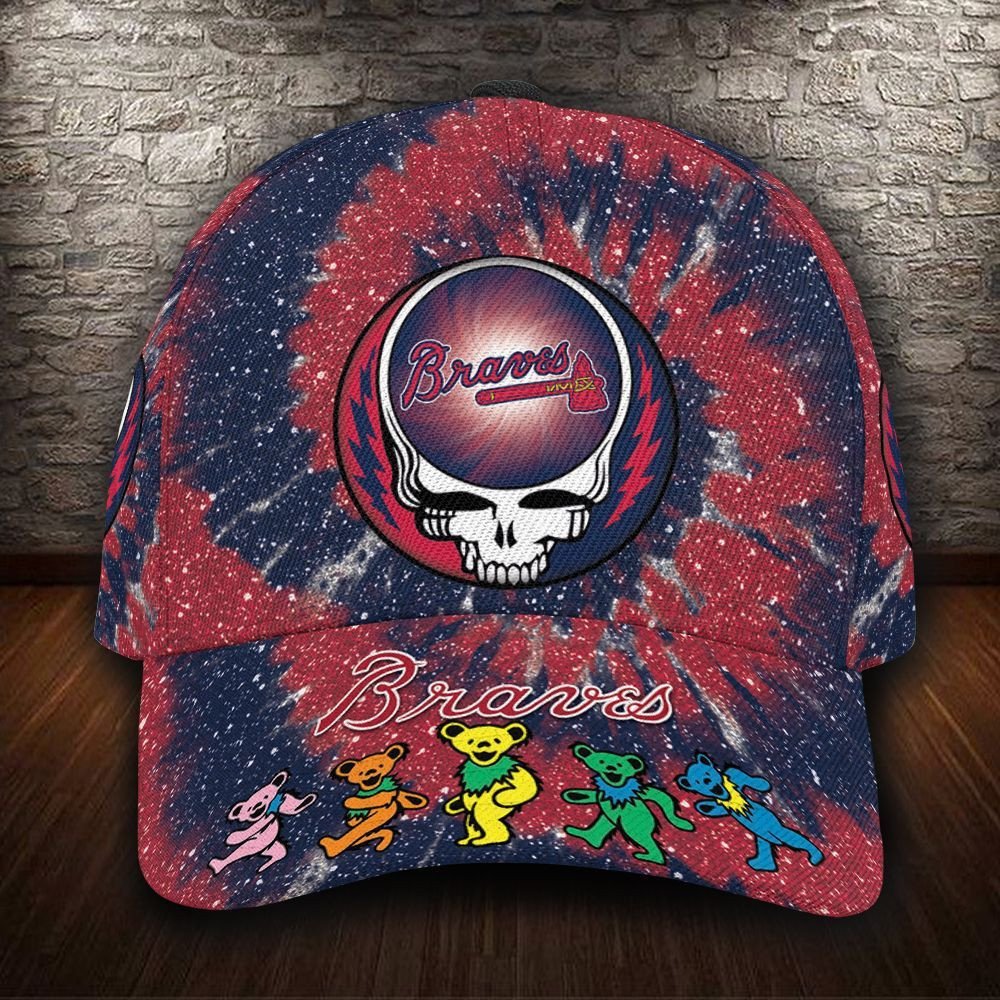 Atlanta Braves And Grateful Dead Band Baseball Classic Cap - Teasearch3d