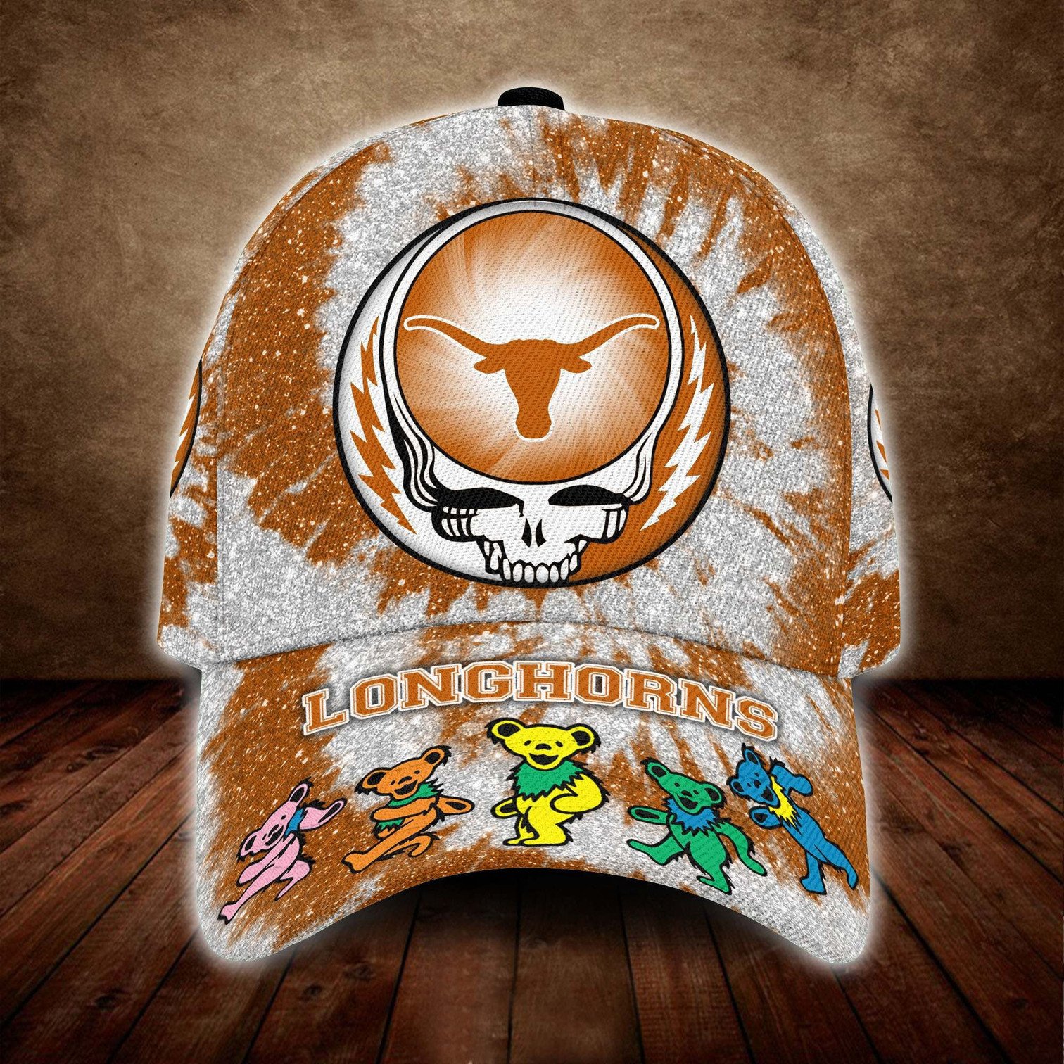 Texas Longhorns And Grateful Dead Band Baseball Classic Cap - Teasearch3d