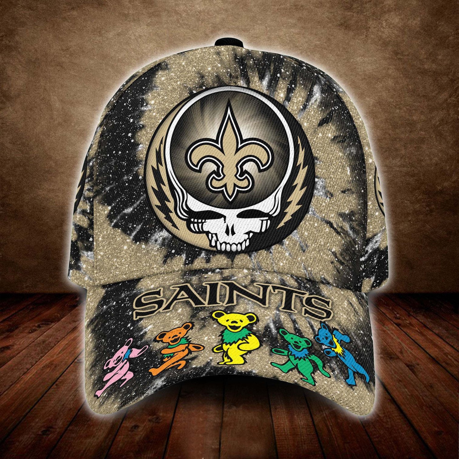 New Orleans Saints And Grateful Dead Band Baseball Classic Cap - Teasearch3d