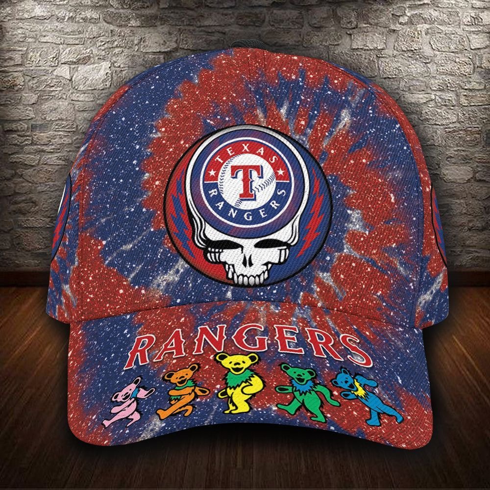 Texas Rangers And Grateful Dead Band Baseball Classic Cap - Teasearch3d