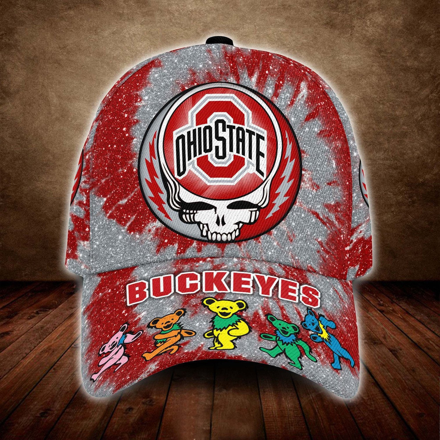 Ohio State Buckeyes And Grateful Dead Band Baseball Classic Cap - Teasearch3d