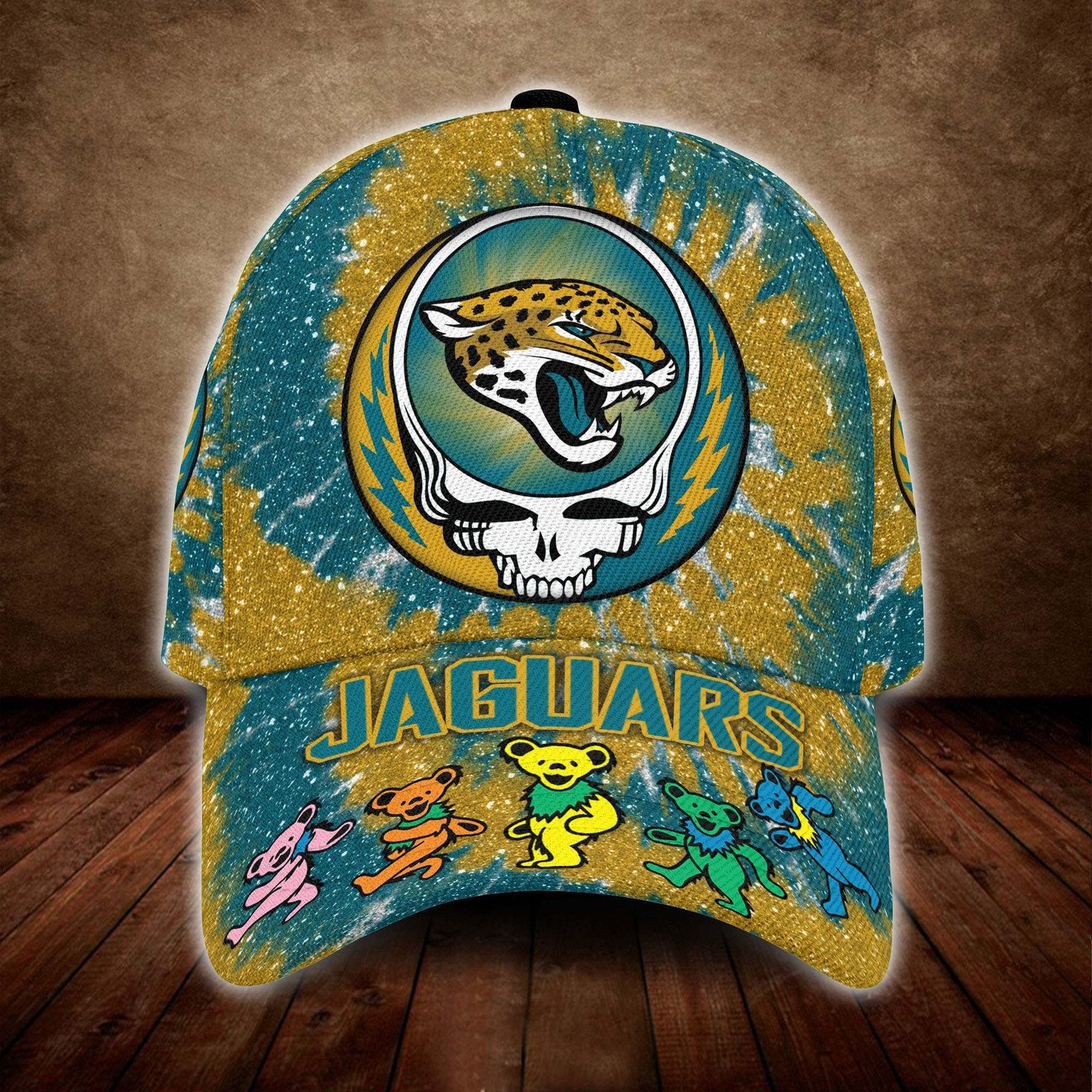 Jacksonville Jaguars And Grateful Dead Band Baseball Classic Cap - Teasearch3d