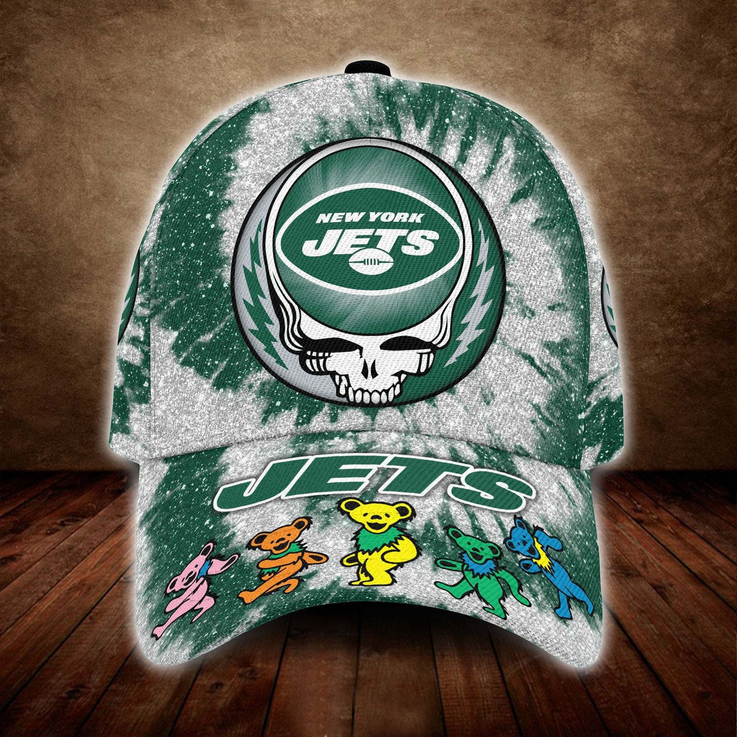 New York Jets And Grateful Dead Band Baseball Classic Cap - Teasearch3d