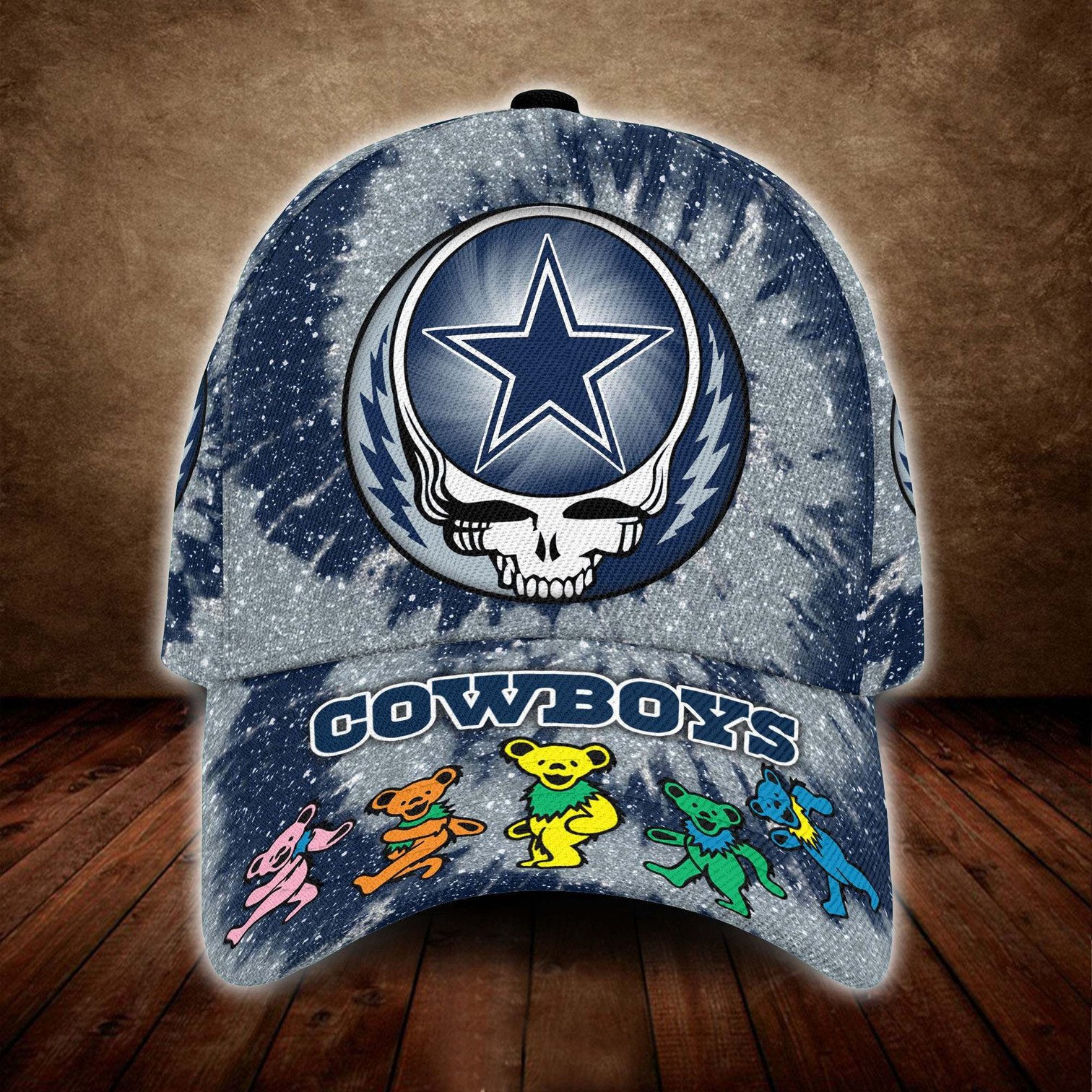 Dallas Cowboys And Grateful Dead Band Baseball Classic Cap - Teasearch3d