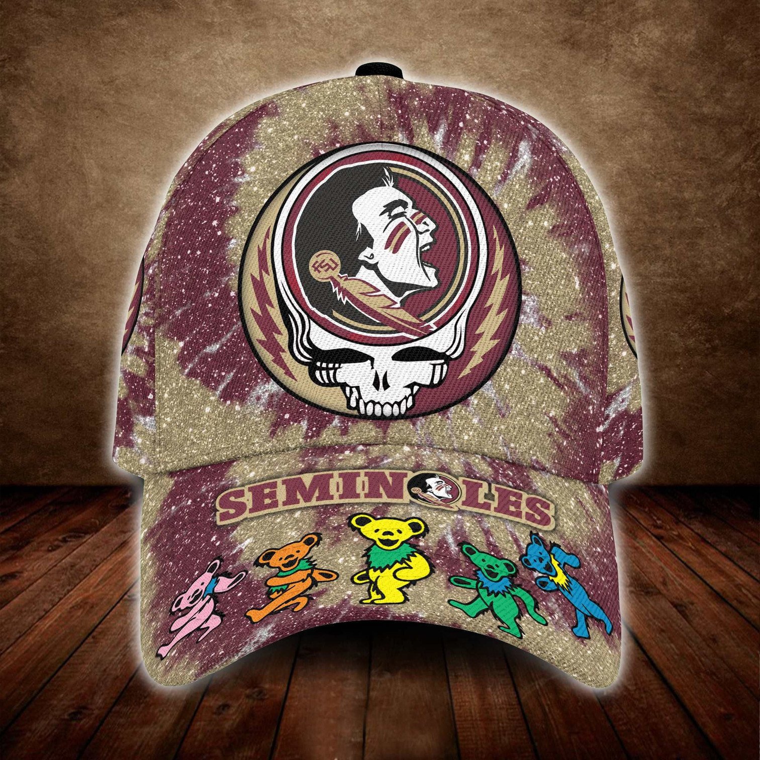 Florida State Seminoles And Grateful Dead Band Baseball Classic Cap - Teasearch3d