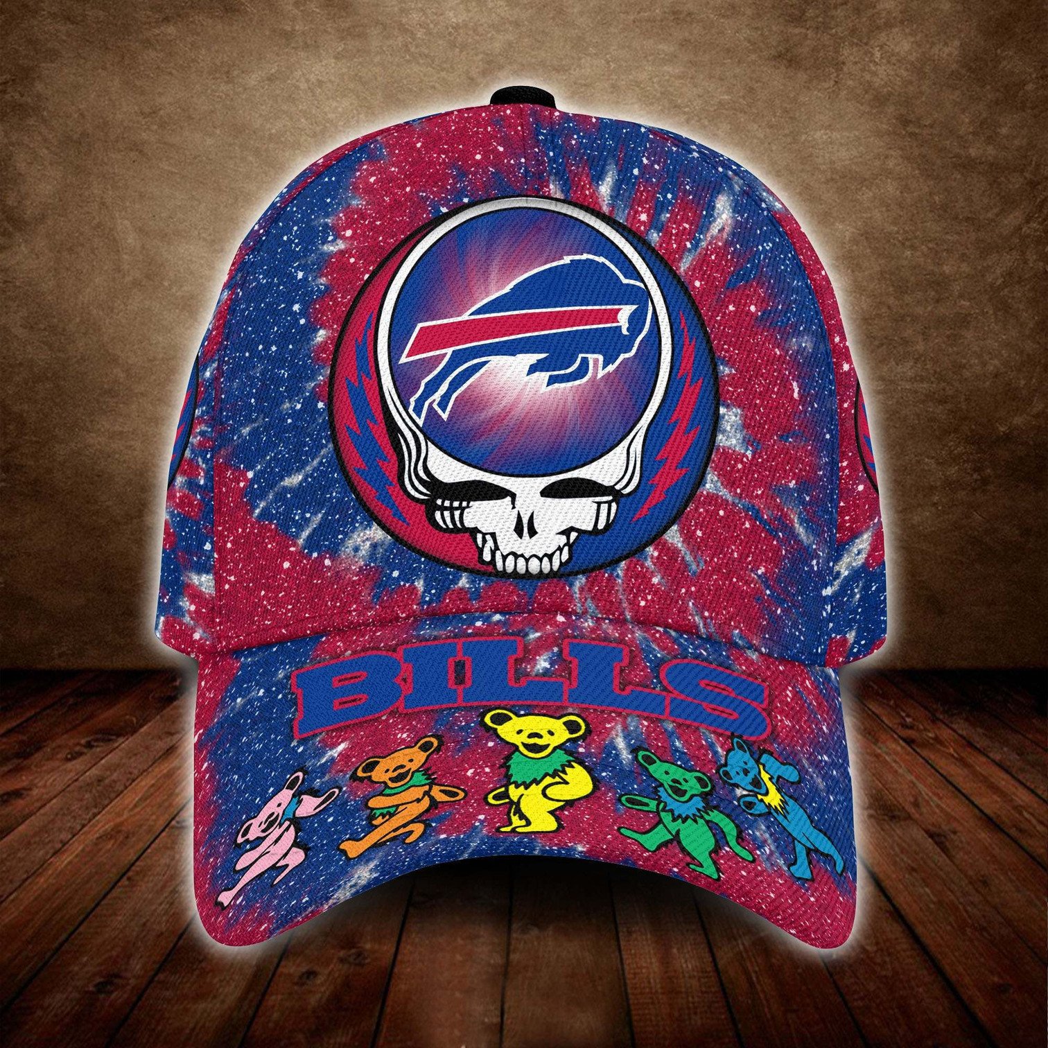 Buffalo Bills And Grateful Dead Band Baseball Classic Cap - Teasearch3d