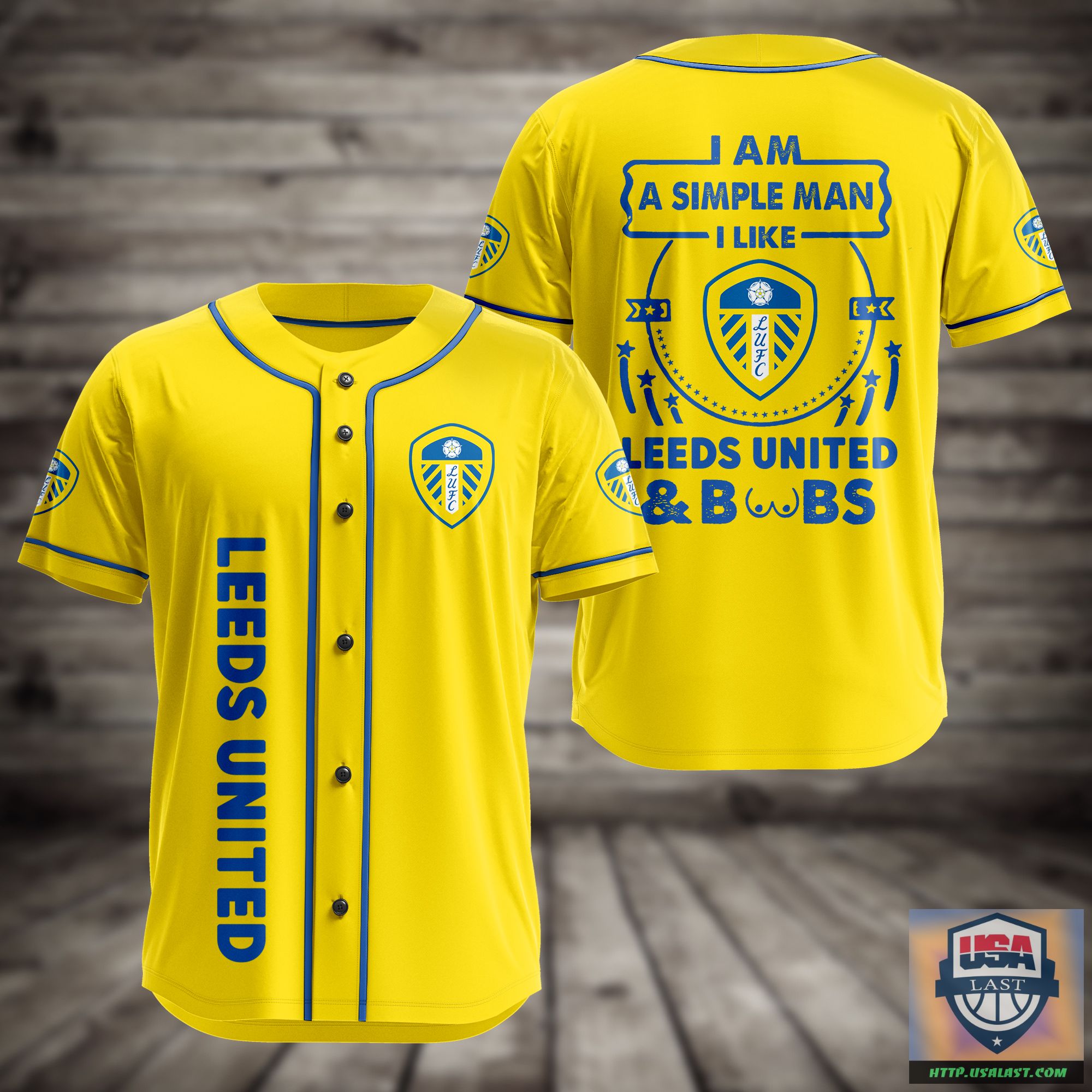 I Am Simple Man I Like Leeds United And Boobs Baseball Jersey