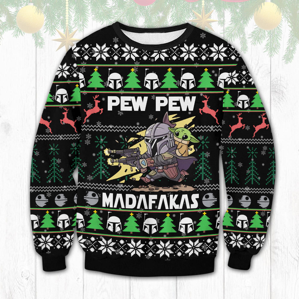 Star War Pew Pew Madafakas Ugly Christmas Sweater - Teasearch3d